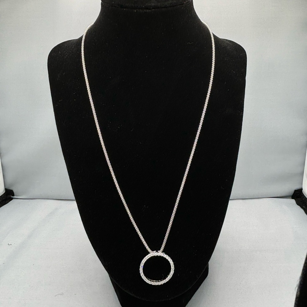 Silver Necklace with Circular Pendant